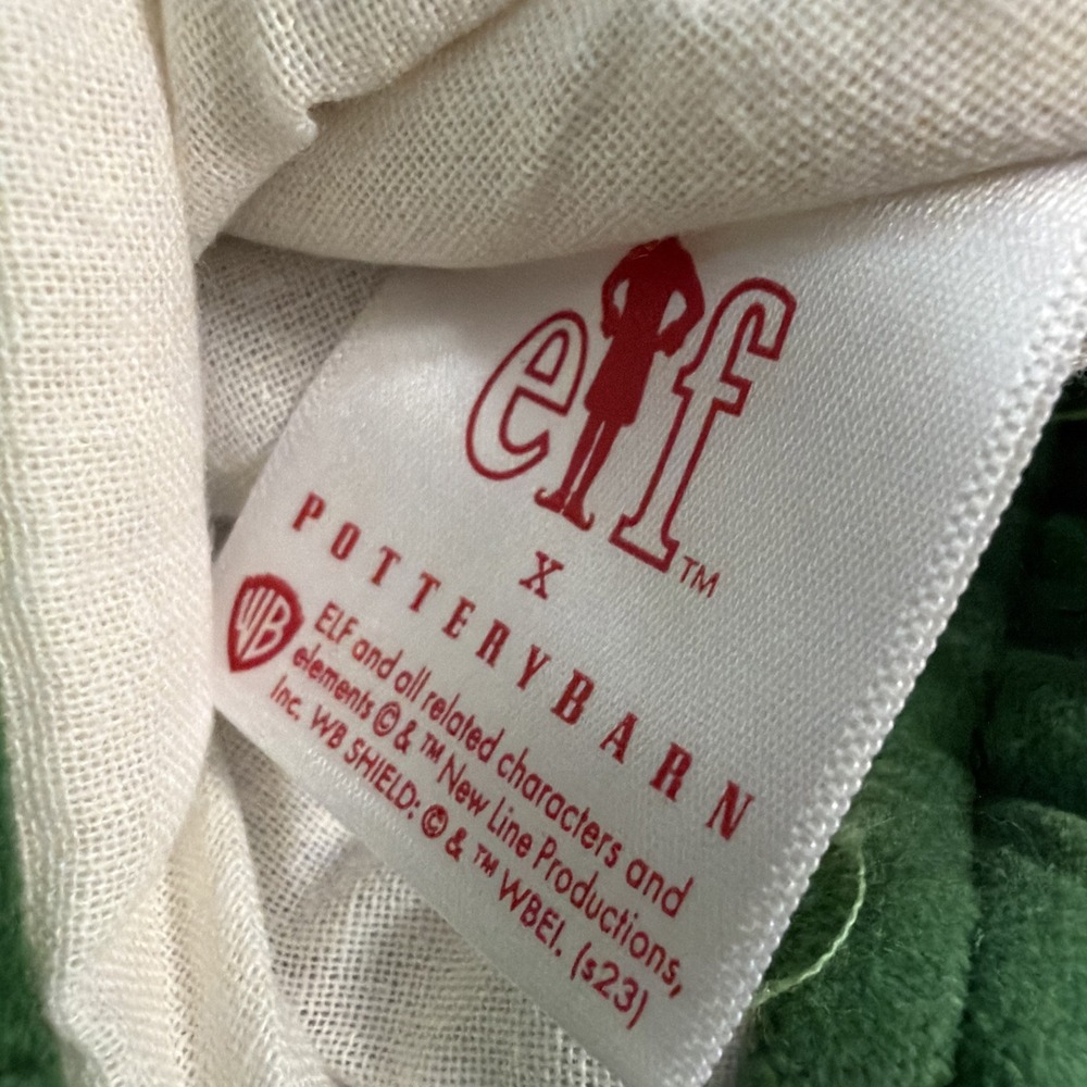 Pottery Barn Buddy the Elf Movie Velvet Christmas Stocking NWT - Picture 5 of 6